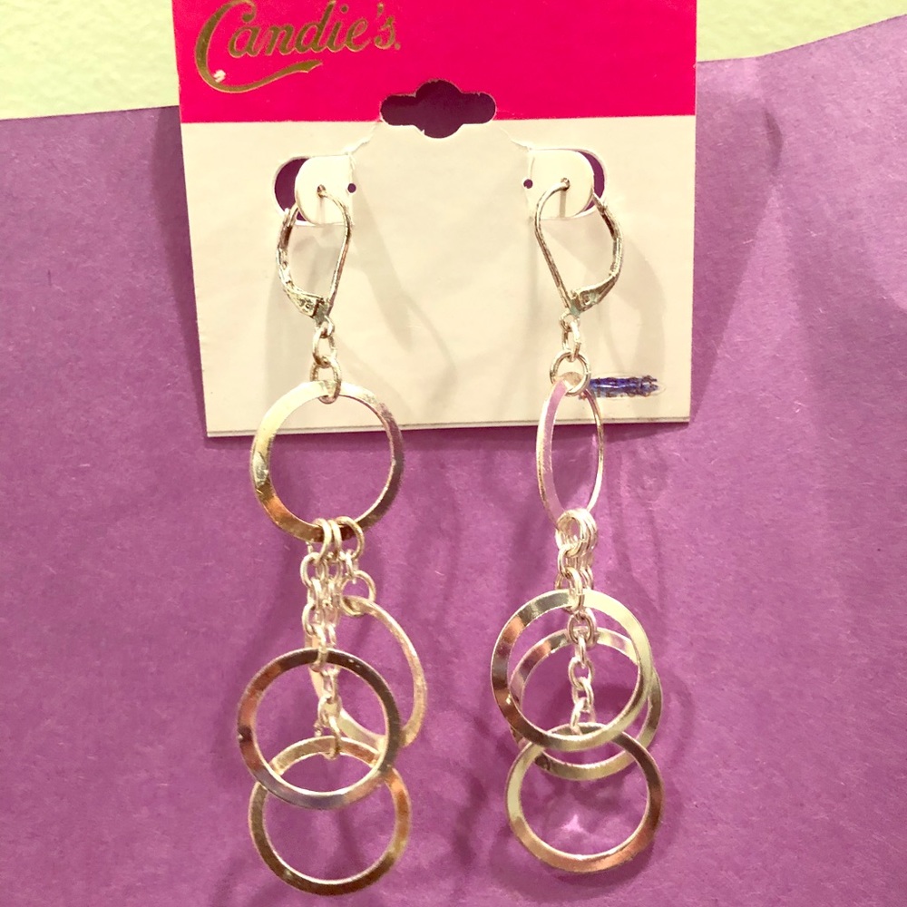 Earrings  silver hoop clasp dangle